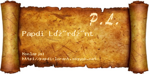 Papdi Lóránt névjegykártya