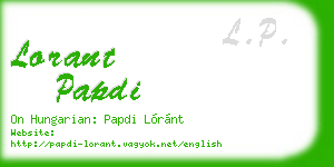 lorant papdi business card